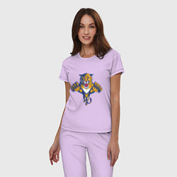 Пижама хлопковая женская Florida Panthers цвета лаванда — фото 2