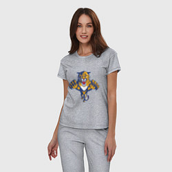 Пижама хлопковая женская Florida Panthers, цвет: меланж — фото 2