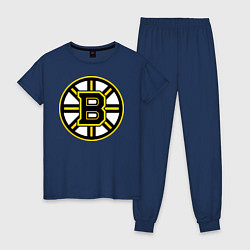 Пижама хлопковая женская Boston Bruins, цвет: тёмно-синий