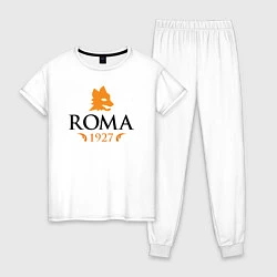 Пижама хлопковая женская AS Roma 1927, цвет: белый