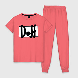 Пижама хлопковая женская Duff, цвет: коралловый