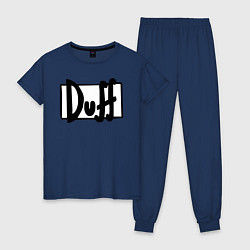 Пижама хлопковая женская Duff, цвет: тёмно-синий
