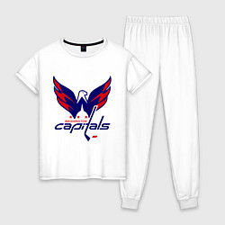 Пижама хлопковая женская Washington Capitals: Ovechkin, цвет: белый