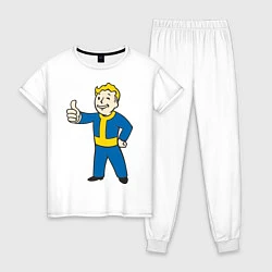 Пижама хлопковая женская Fallout Boy, цвет: белый