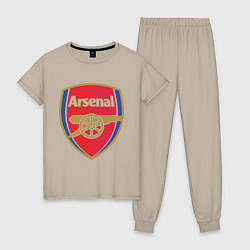 Пижама хлопковая женская Arsenal FC, цвет: миндальный