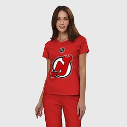Пижама хлопковая женская New Jersey Devils: Kovalchuk 17, цвет: красный — фото 2