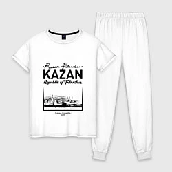 Пижама хлопковая женская Kazan: Republic of Tatarstan, цвет: белый