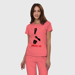 Пижама хлопковая женская Bruce Lee, цвет: коралловый — фото 2