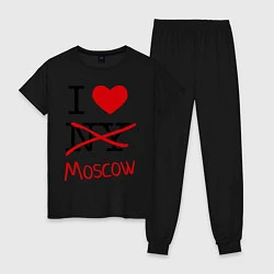 Пижама хлопковая женская I love Moscow, цвет: черный