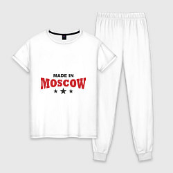 Пижама хлопковая женская Made in Moscow, цвет: белый