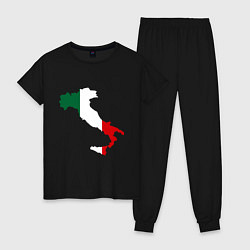 Пижама хлопковая женская Италия (Italy), цвет: черный
