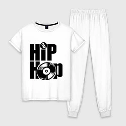 Пижама хлопковая женская Hip-Hop, цвет: белый