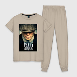 Пижама хлопковая женская Peaky Blinders, цвет: миндальный