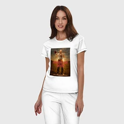 Пижама хлопковая женская American Gods: Czernobog, цвет: белый — фото 2