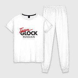Пижама хлопковая женская Team Glock, цвет: белый