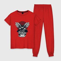 Пижама хлопковая женская Twin Peaks Pack, цвет: красный