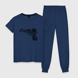 Пижама хлопковая женская Pulp Fiction Gun, цвет: тёмно-синий