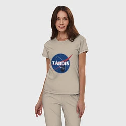 Пижама хлопковая женская Tardis NASA, цвет: миндальный — фото 2