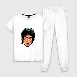 Пижама хлопковая женская Bruce Lee Art, цвет: белый