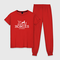 Пижама хлопковая женская Homies, цвет: красный