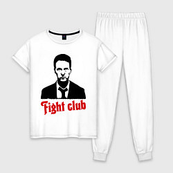 Пижама хлопковая женская Fight Club: Edward Norton, цвет: белый