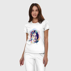 Пижама хлопковая женская John Lennon: Art, цвет: белый — фото 2