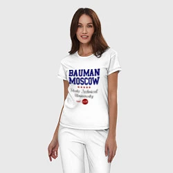 Пижама хлопковая женская Bauman STU, цвет: белый — фото 2