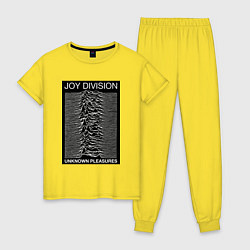 Пижама хлопковая женская Joy Division: Unknown Pleasures, цвет: желтый