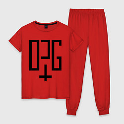Пижама хлопковая женская OPG, цвет: красный