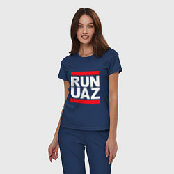 Пижама хлопковая женская Run UAZ, цвет: тёмно-синий — фото 2