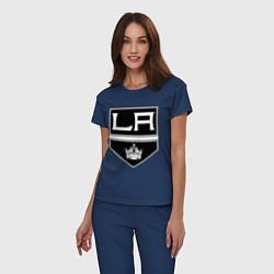 Пижама хлопковая женская Los Angeles Kings, цвет: тёмно-синий — фото 2