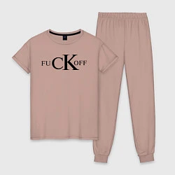 Пижама хлопковая женская FuCKoff, цвет: пыльно-розовый