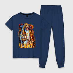 Пижама хлопковая женская Cobain Art, цвет: тёмно-синий