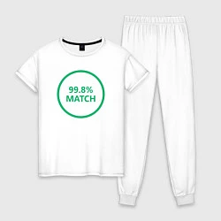 Пижама хлопковая женская 99.8% Match, цвет: белый