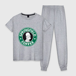 Пижама хлопковая женская Springfield Coffee, цвет: меланж