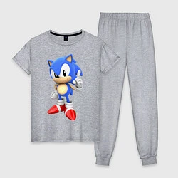 Пижама хлопковая женская Classic Sonic, цвет: меланж