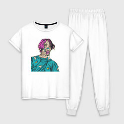 Пижама хлопковая женская Lil Peep: Zombie Face, цвет: белый
