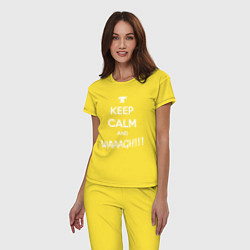Пижама хлопковая женская Keep Calm & WAAAGH, цвет: желтый — фото 2