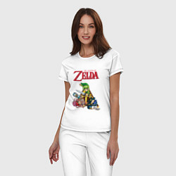 Пижама хлопковая женская Zelda: Tri force heroes, цвет: белый — фото 2