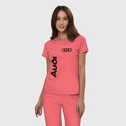 Пижама хлопковая женская Audi Style, цвет: коралловый — фото 2