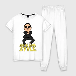 Пижама хлопковая женская Gangnam style real, цвет: белый