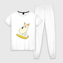 Женская пижама Cat no banana meme