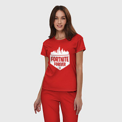 Пижама хлопковая женская Fortnite Forever, цвет: красный — фото 2
