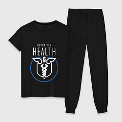 Пижама хлопковая женская Operation Health, цвет: черный