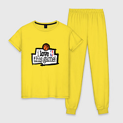 Пижама хлопковая женская Basketball: I love this game, цвет: желтый