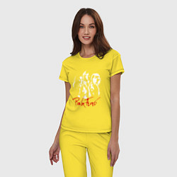 Пижама хлопковая женская Pink Floyd, цвет: желтый — фото 2