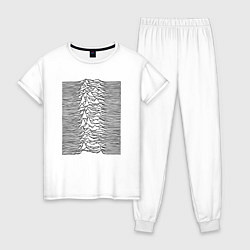 Пижама хлопковая женская Unknown Pleasures, цвет: белый