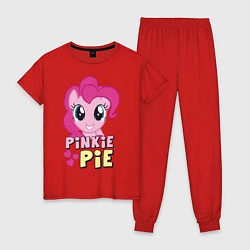 Пижама хлопковая женская Красавица Пинки Пай, цвет: красный