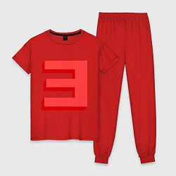 Пижама хлопковая женская Eminem: Big E, цвет: красный