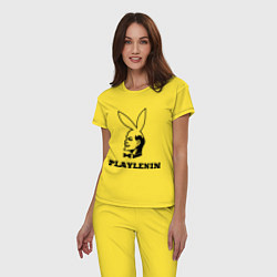 Пижама хлопковая женская PlayLenin, цвет: желтый — фото 2